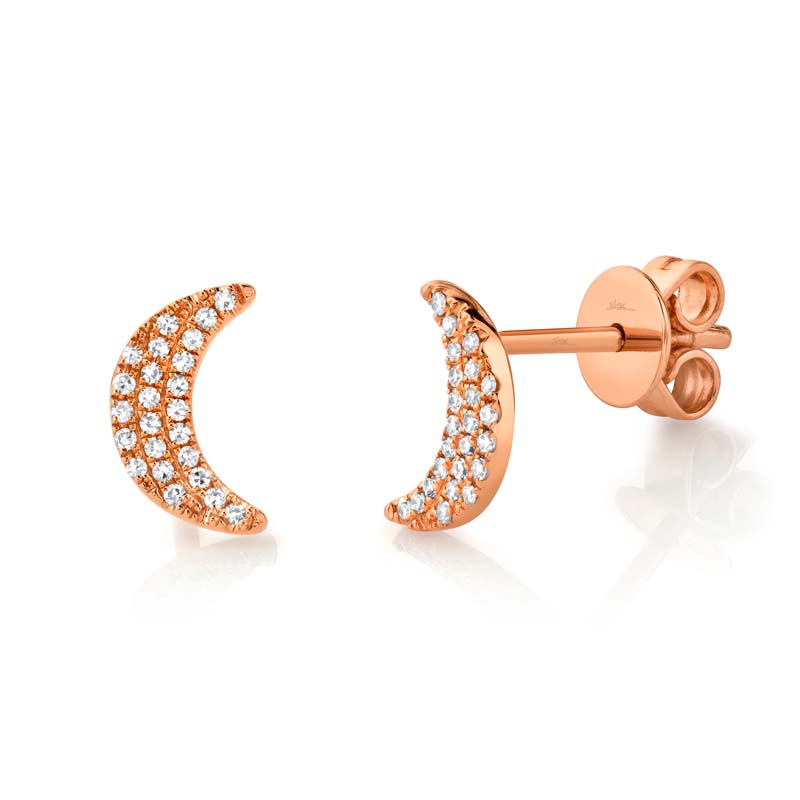 Half Moon Rose gold Earrings Rose Gold Earrings - Designer Earrings